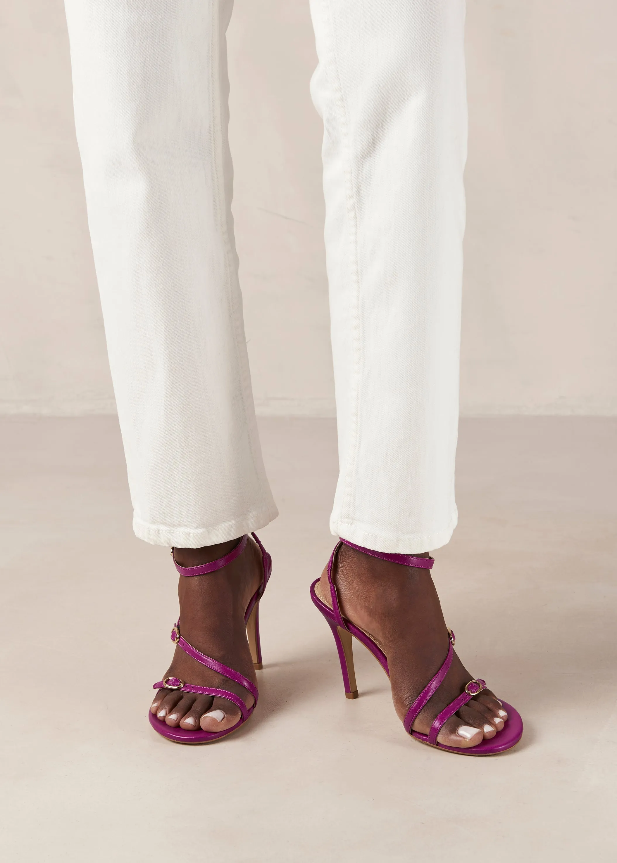 Alyssa Purple Leather Sandals