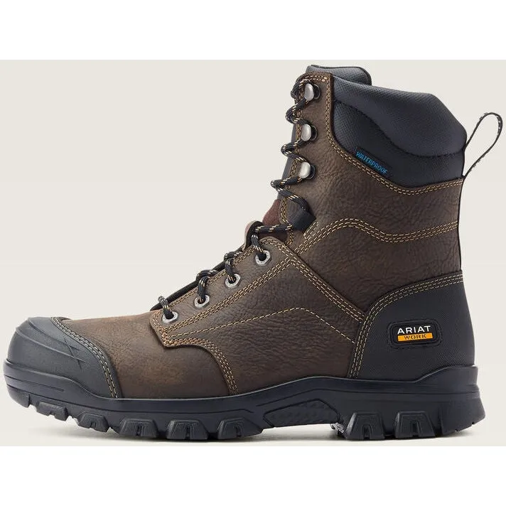 Ariat Men's Treadfast 8 Soft Toe WP Slip Resist Work Boot - Brown - 10042484
