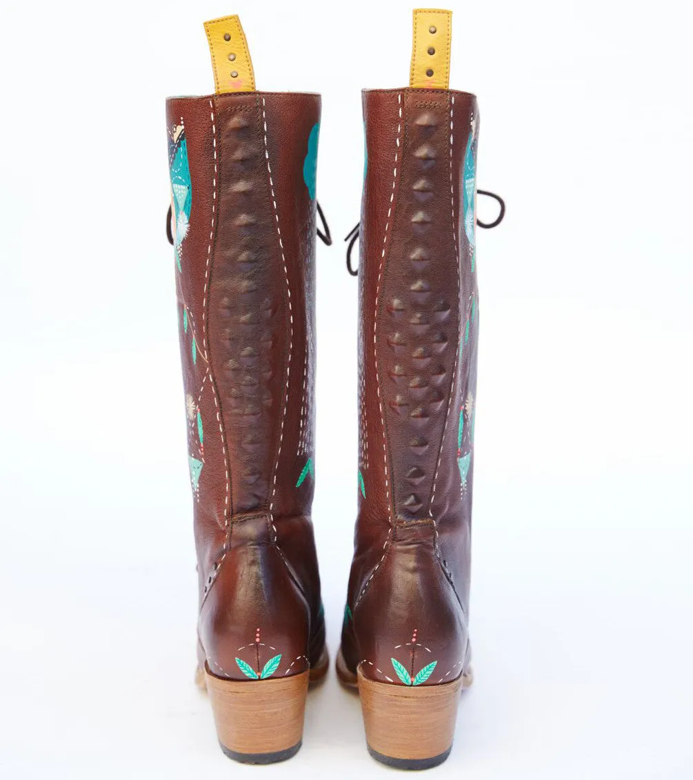 bunnies reiss x pskaufman... FREEWAY lace-up knee boot Tan