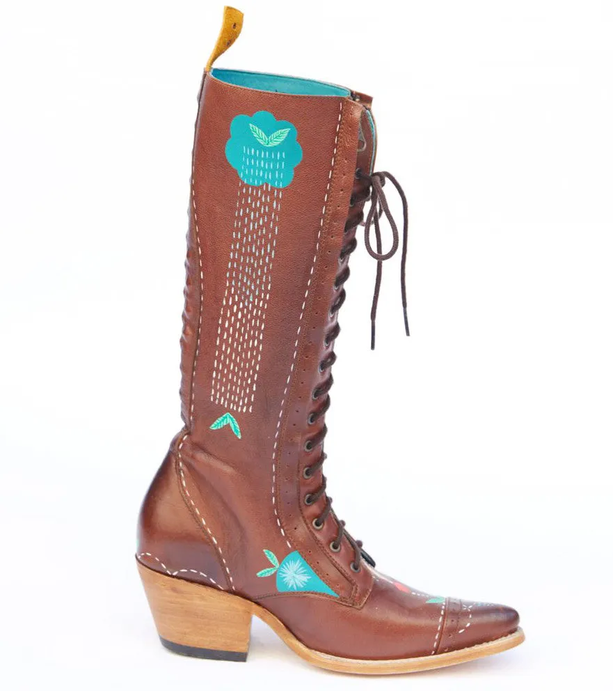 bunnies reiss x pskaufman... FREEWAY lace-up knee boot Tan