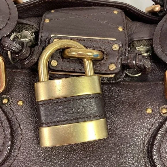 Chloe 2007 Paddington Brown Leather Bag with Lock and Key - Vintage Edition