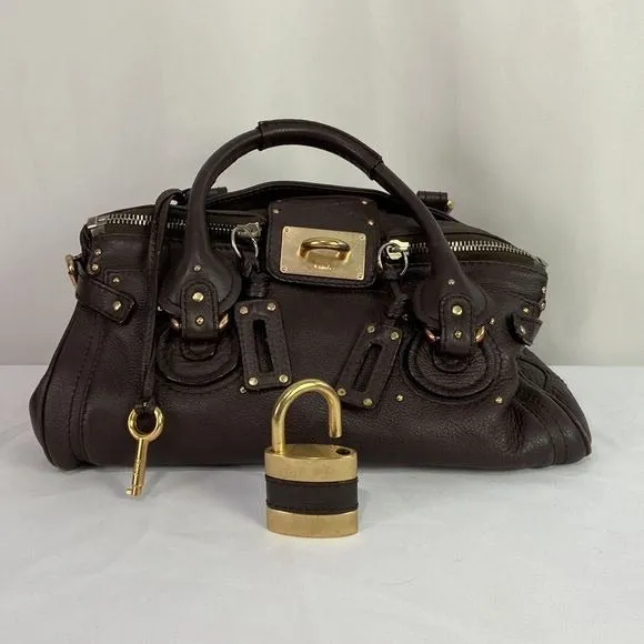 Chloe 2007 Paddington Brown Leather Bag with Lock and Key - Vintage Edition