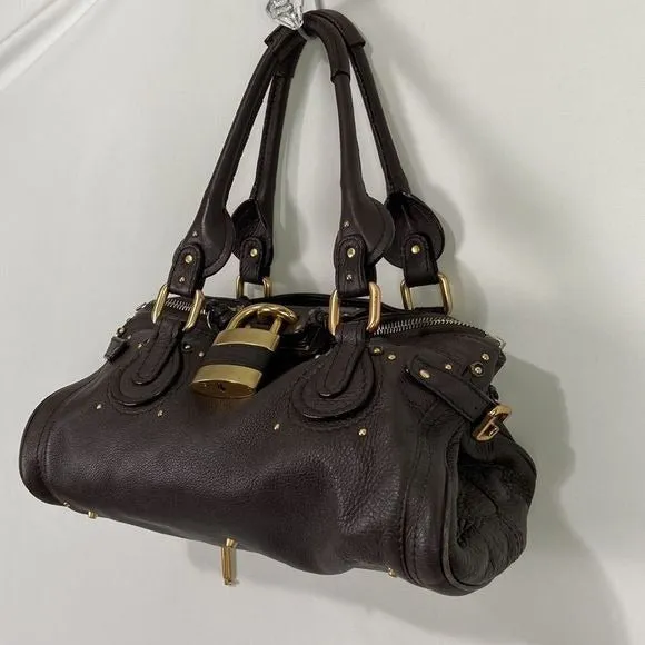 Chloe 2007 Paddington Brown Leather Bag with Lock and Key - Vintage Edition