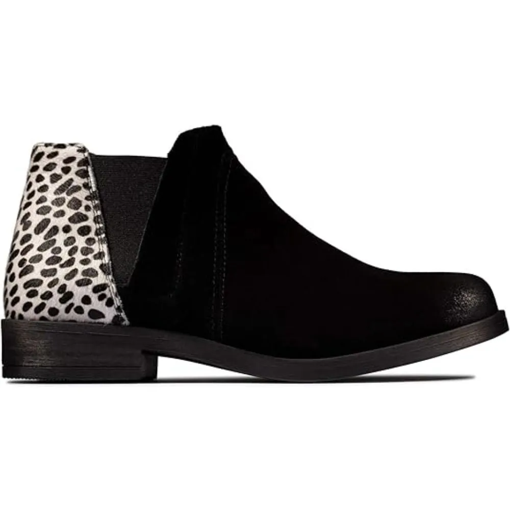 Clarks Demi 2 Beat Black Combination Suede Ankle Bootie