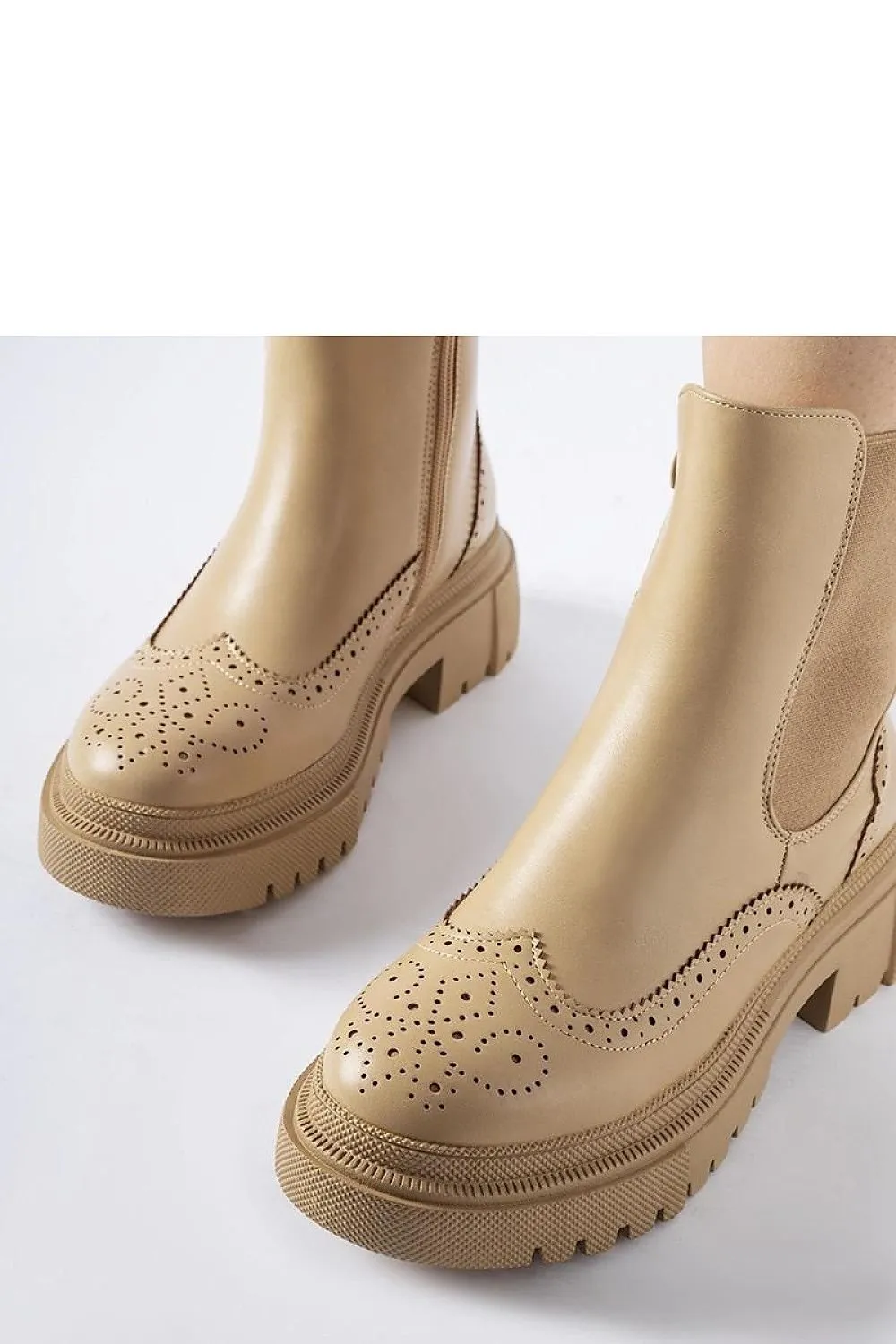 Dark beige stitched Castella boots