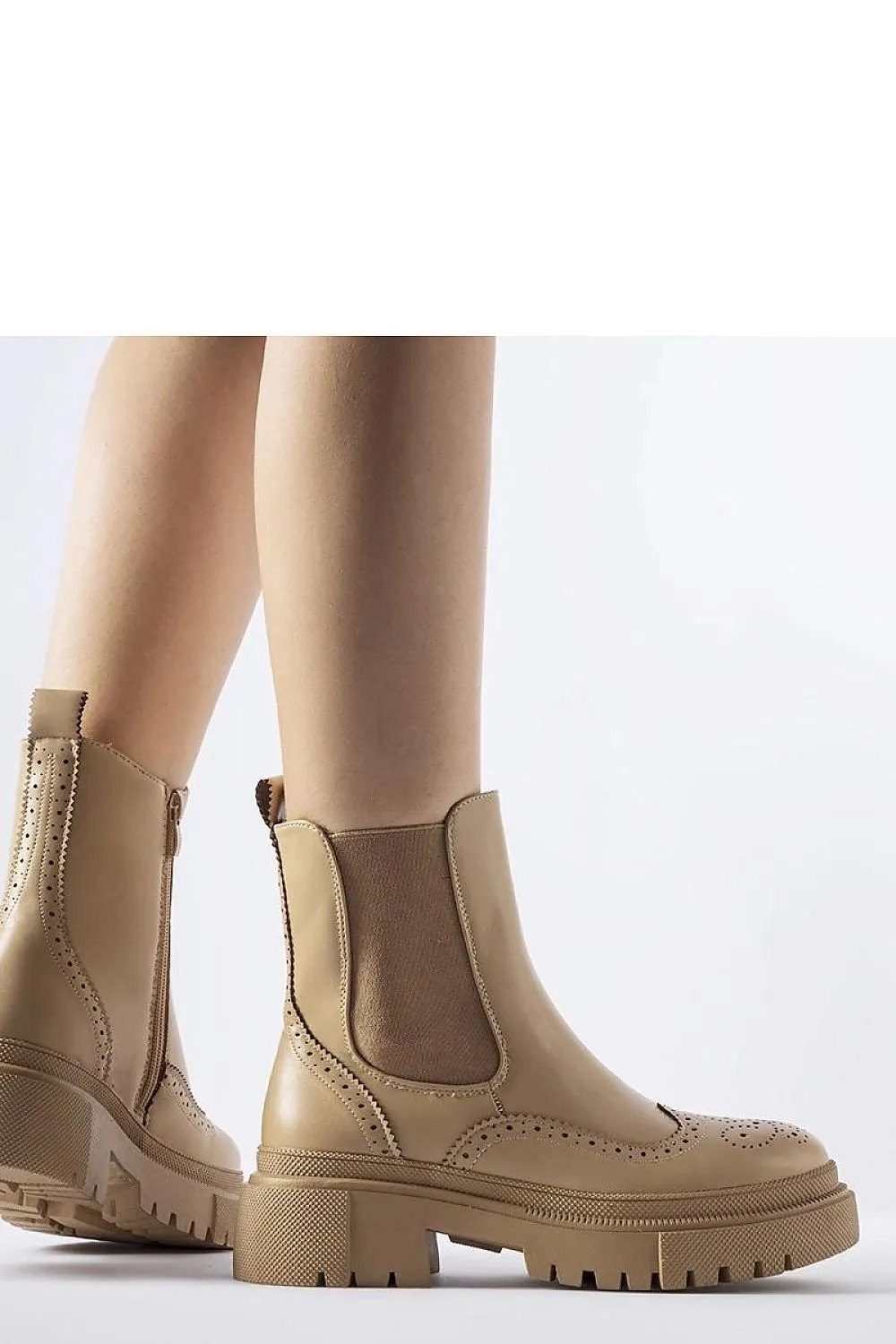Dark beige stitched Castella boots