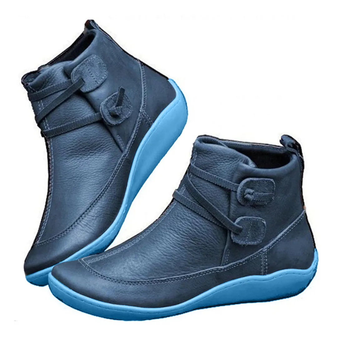 Dyavor Women Snow Ankle Boots Waterproof Leather Orthopedic Shoes