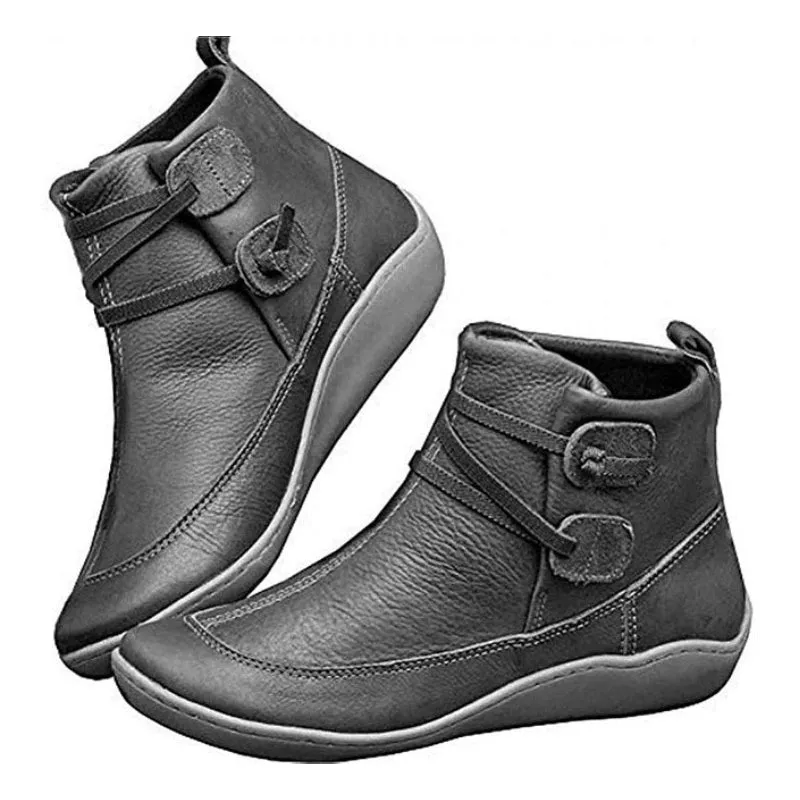 Dyavor Women Snow Ankle Boots Waterproof Leather Orthopedic Shoes