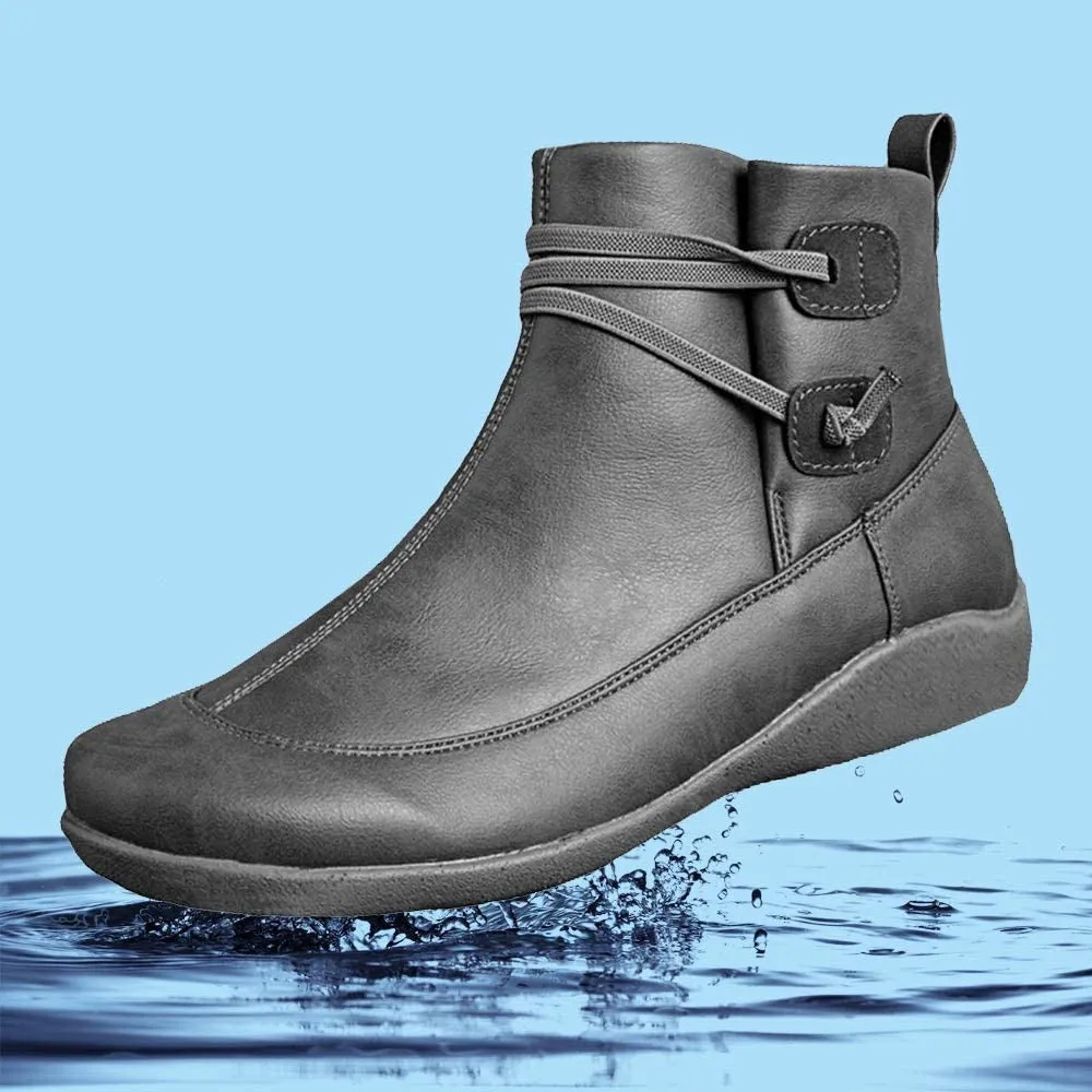 Dyavor Women Snow Ankle Boots Waterproof Leather Orthopedic Shoes