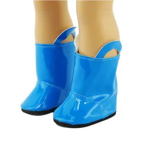 Electric Blue Rain Boots for 18-inch dolls