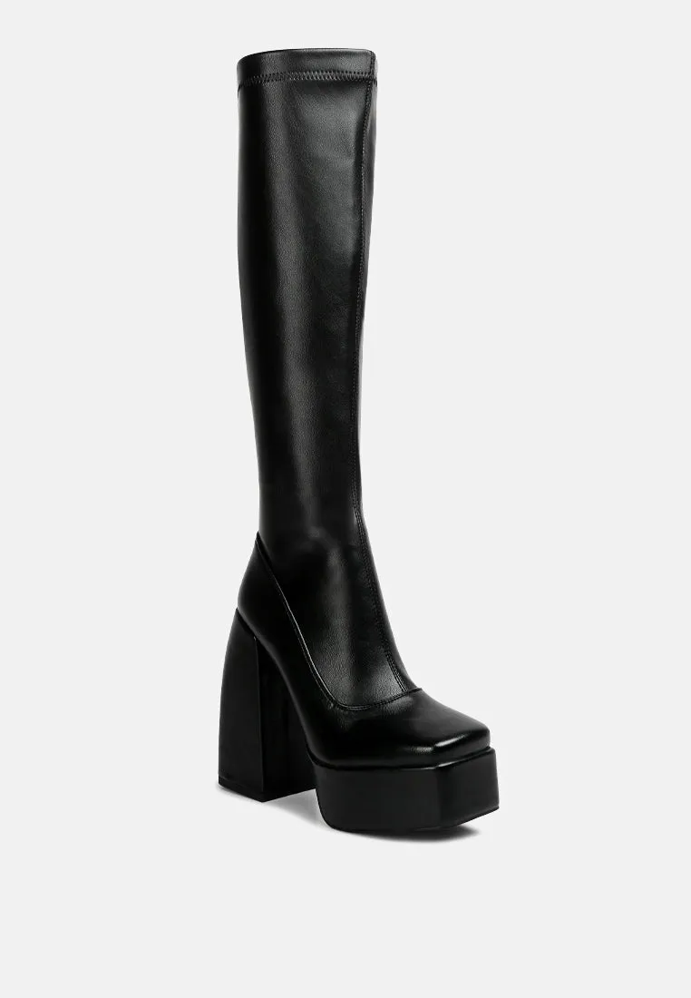 fanning platform long boots by London Rag