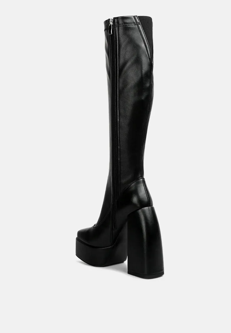 fanning platform long boots by London Rag