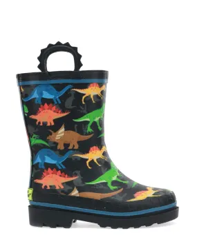 Kids Dino World Rain Boot - Black