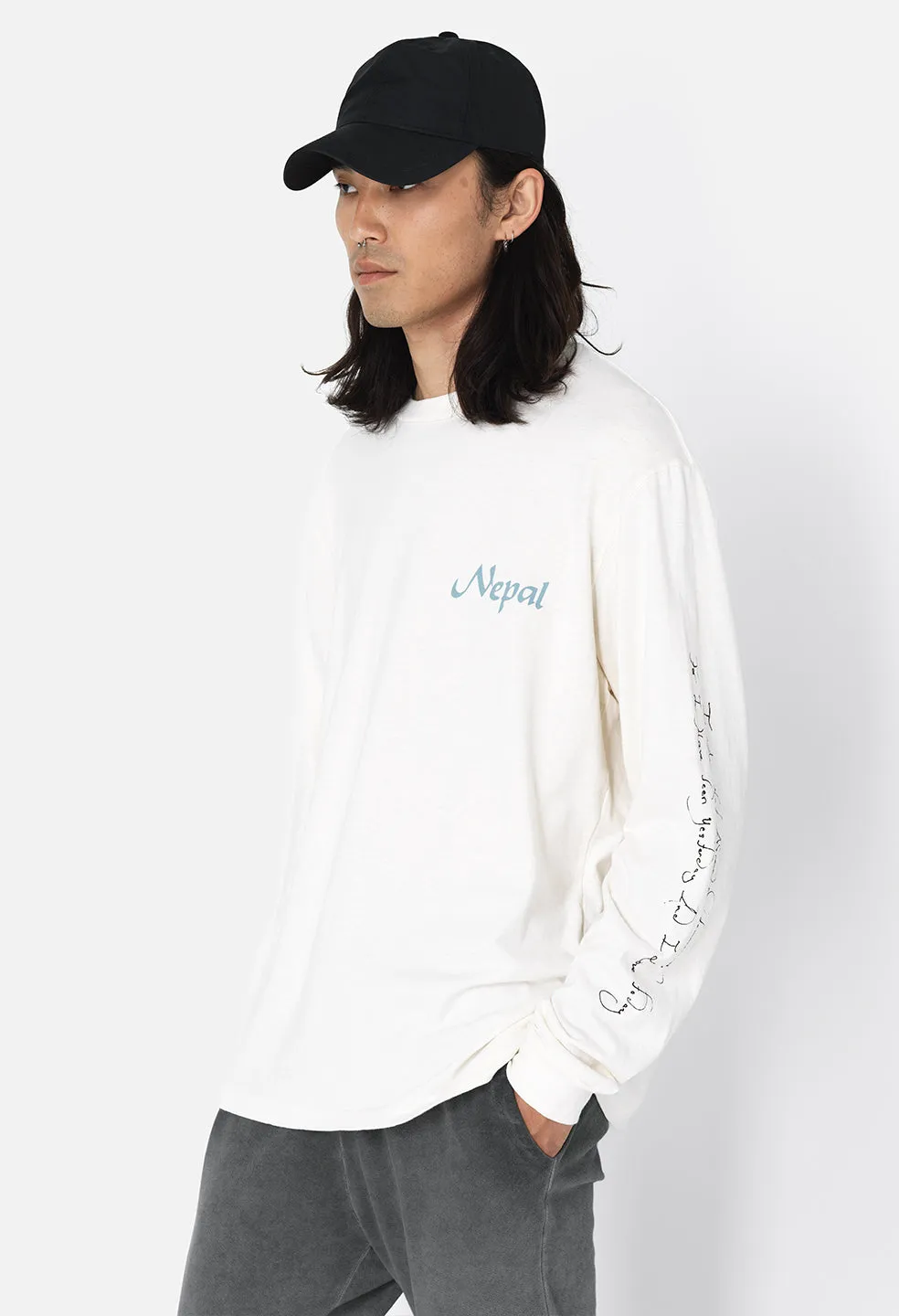 Nepal LS University Tee / Salt