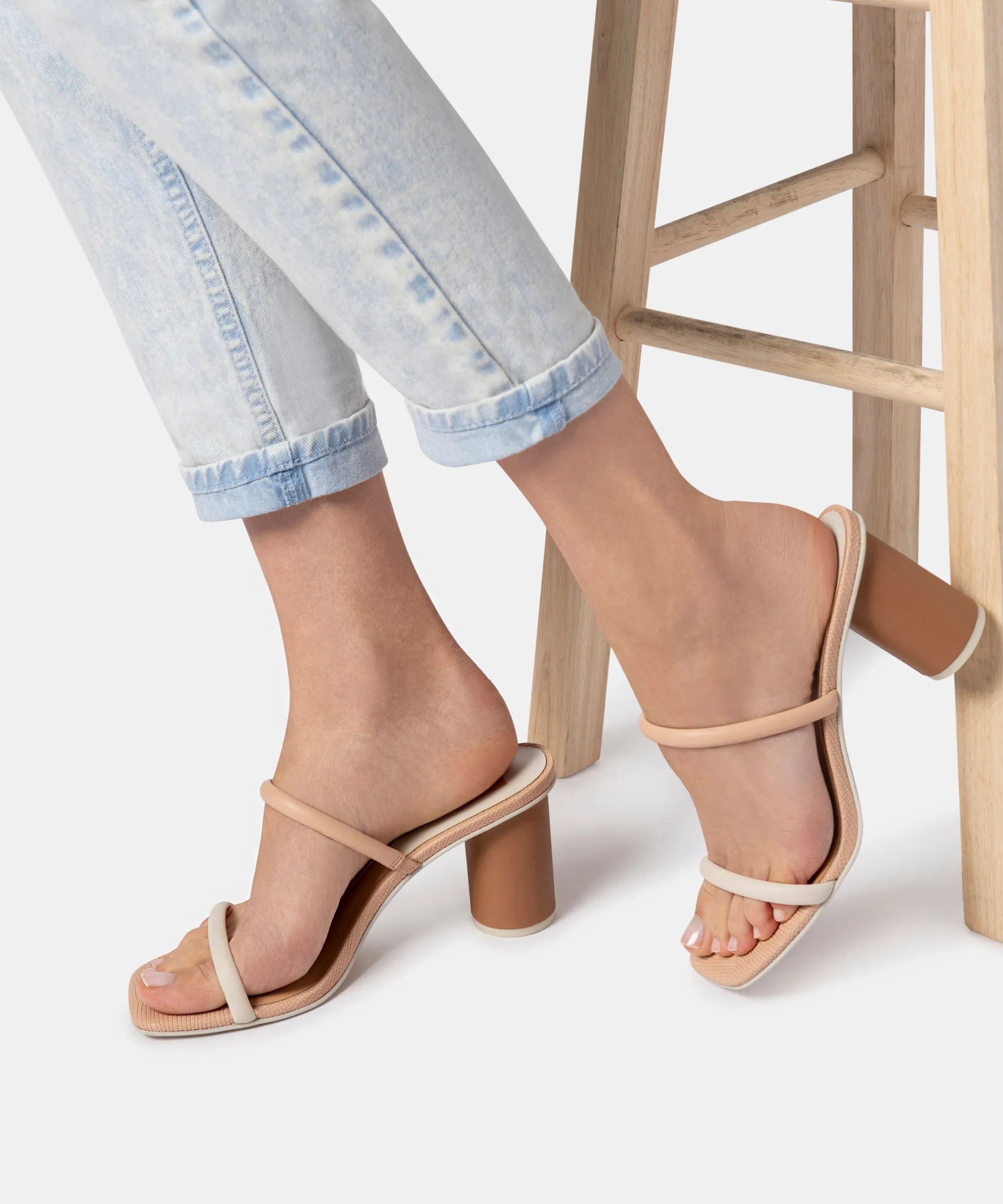 NOLES HEELS IN NATURAL WHITE - re:vita