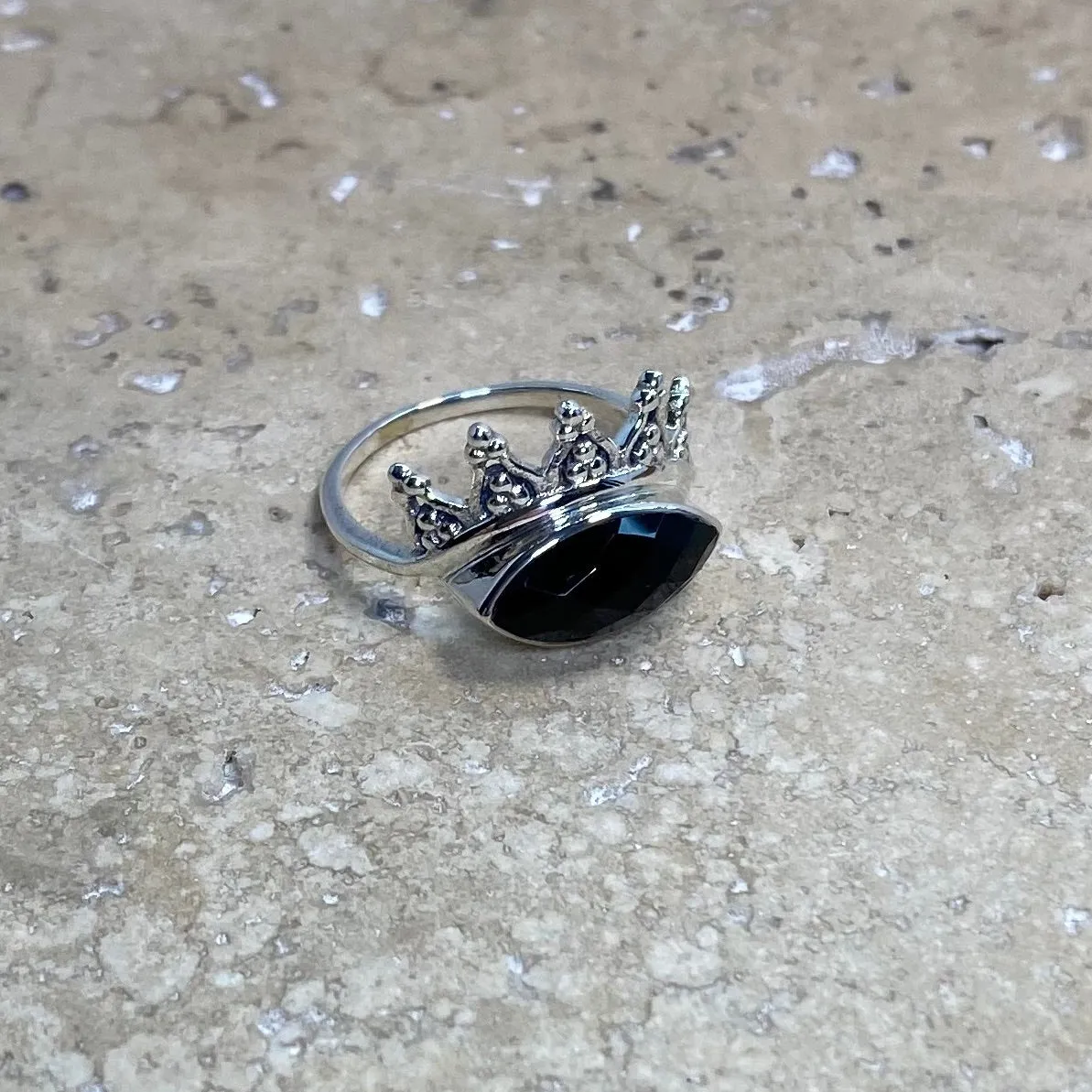 Onyx Rose Cut Ring - Chloe
