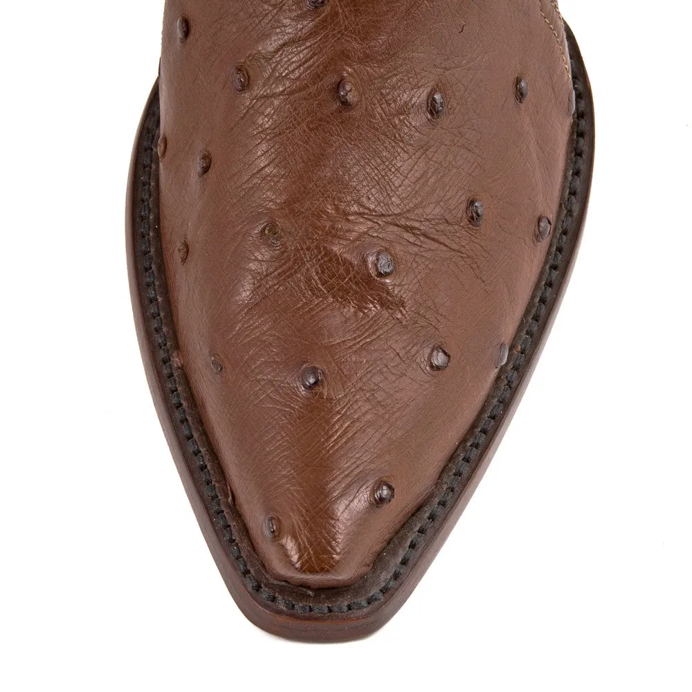 Ostrich Ankle Zipper - Brown