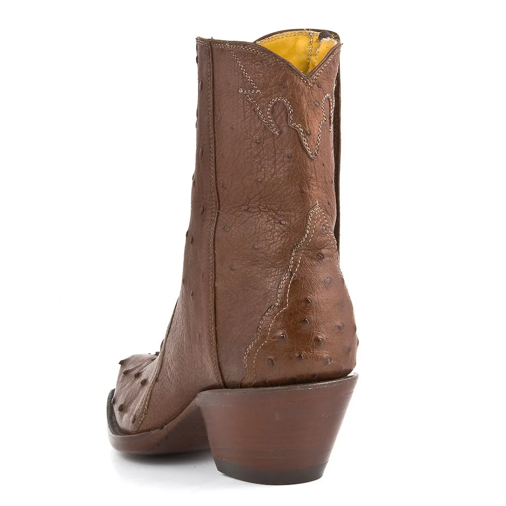 Ostrich Ankle Zipper - Brown