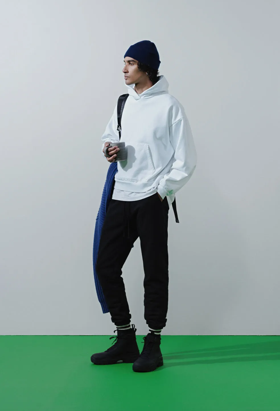 Replica Oversized Cropped Hoodie / White