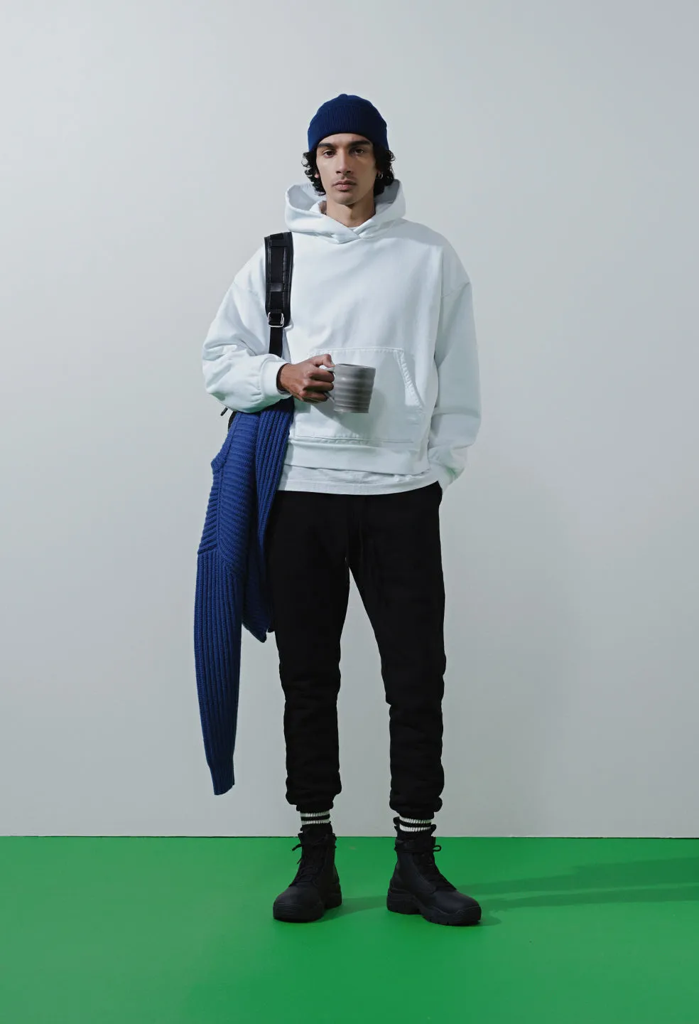 Replica Oversized Cropped Hoodie / White