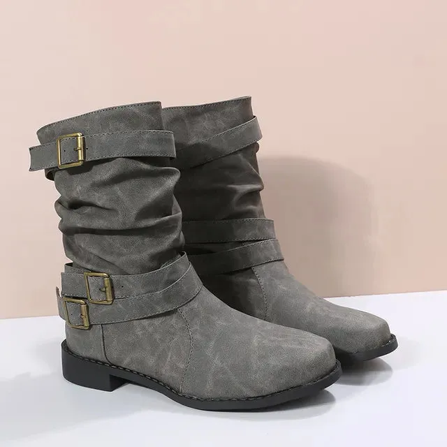 Suede Faux Leather Ankle Boots with Heel for Women | Perfect for Casual Days