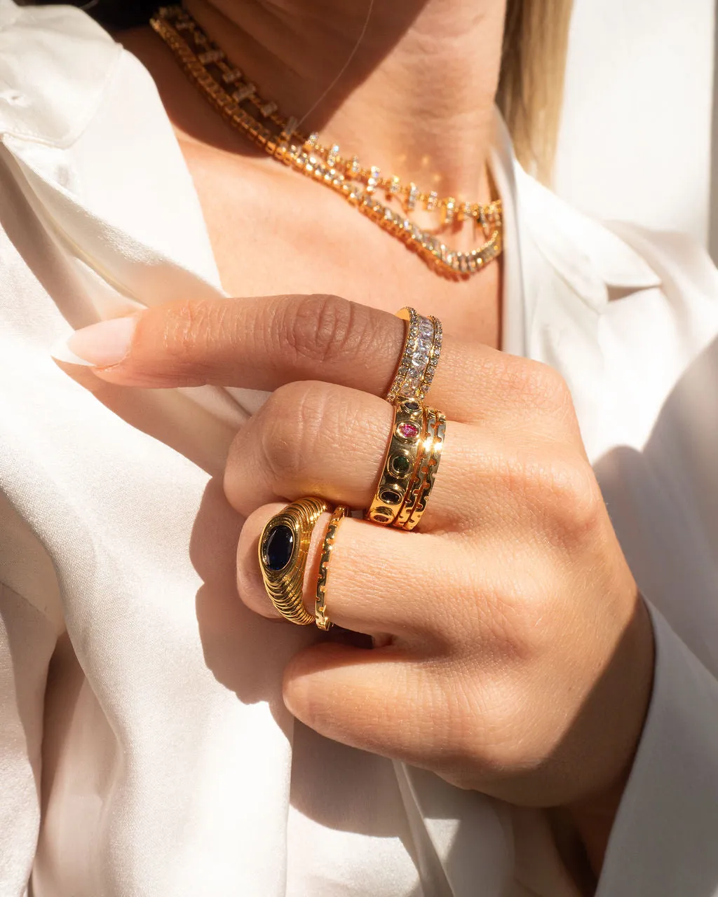 The Chloe Chain Ring Set