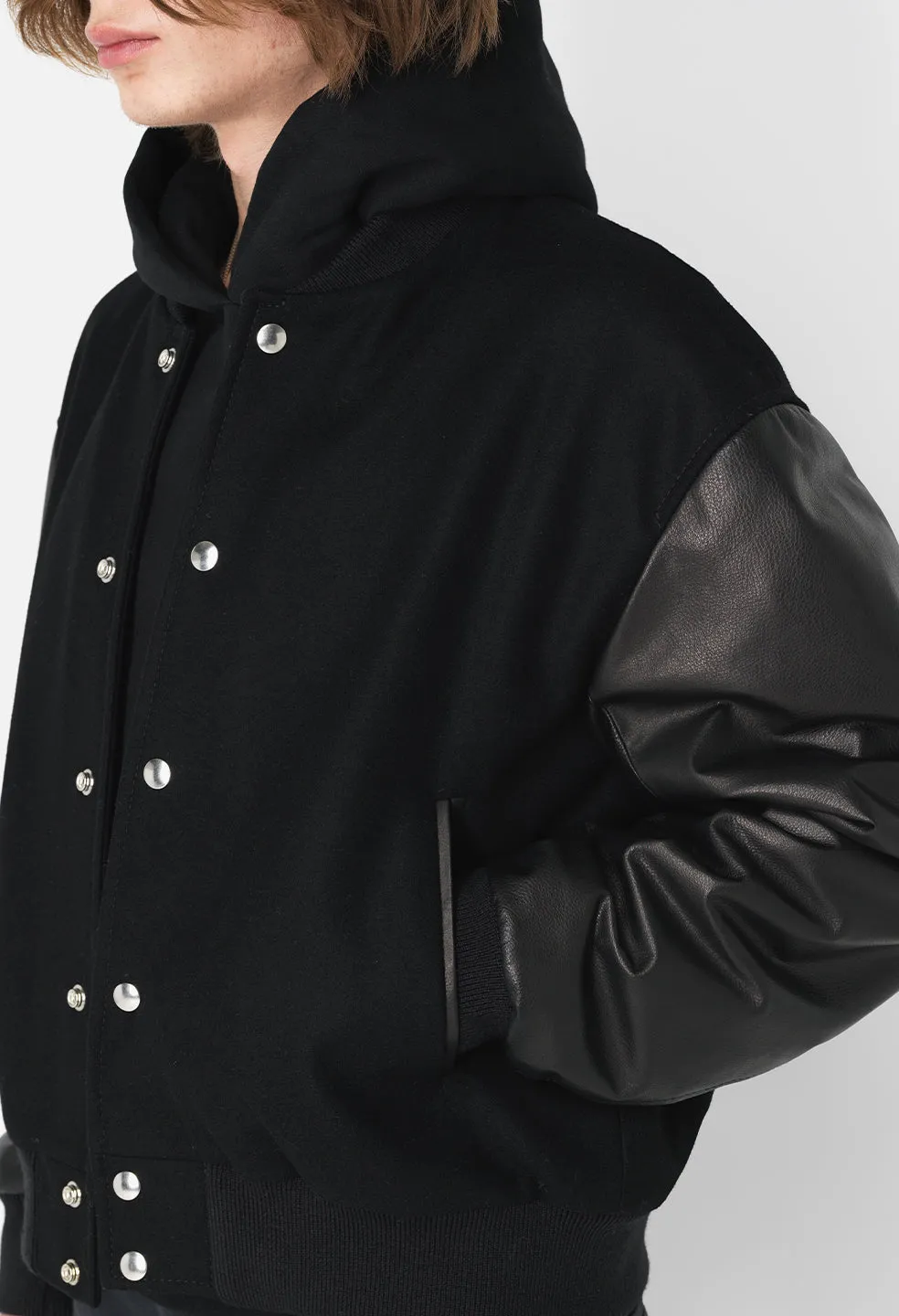 Varsity Jacket - Black on Black with Enhanced Features