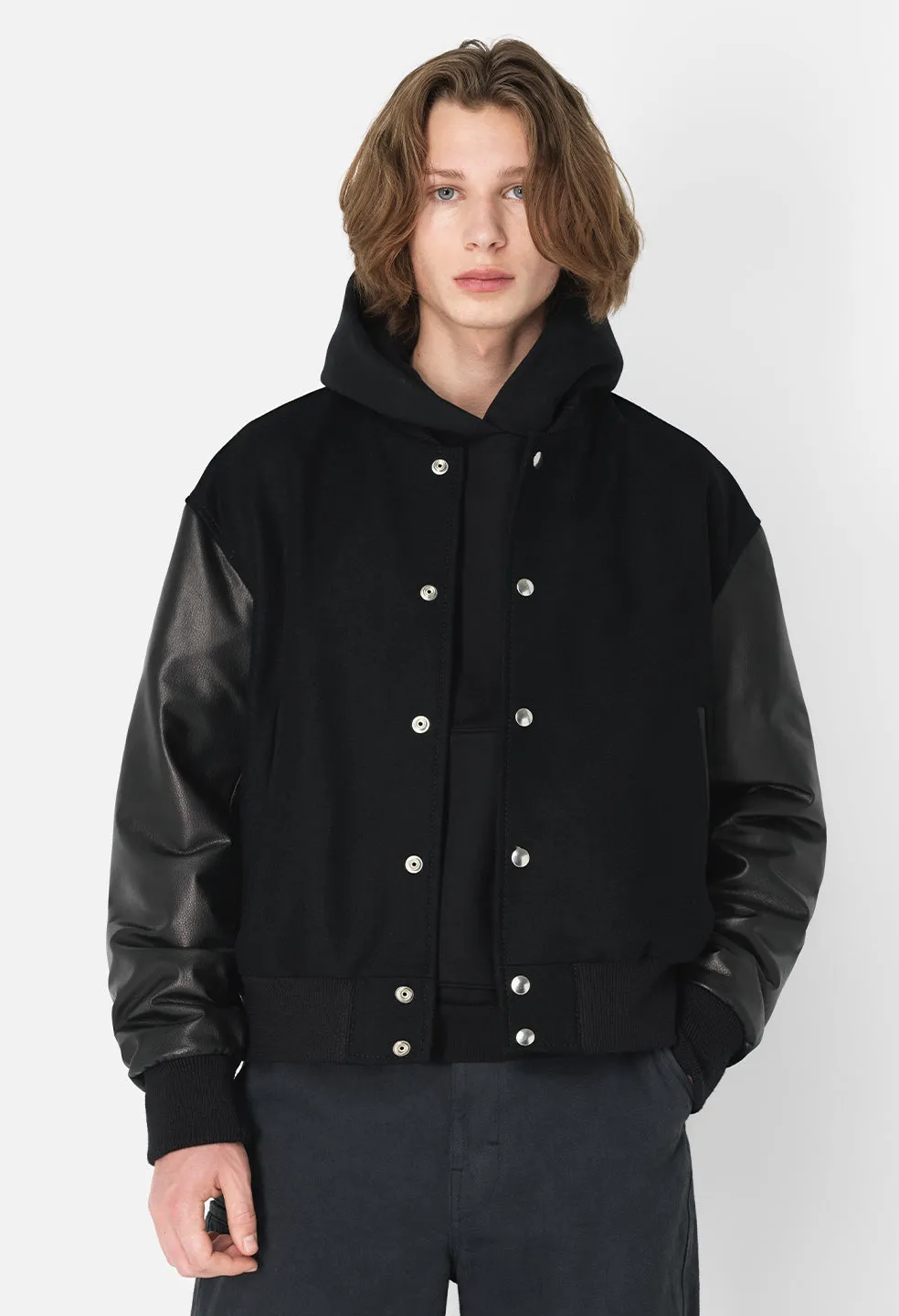 Varsity Jacket - Black on Black with Enhanced Features