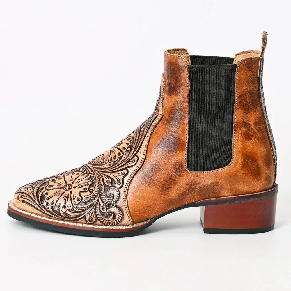 Wayland Hand Tooled Leather Booties