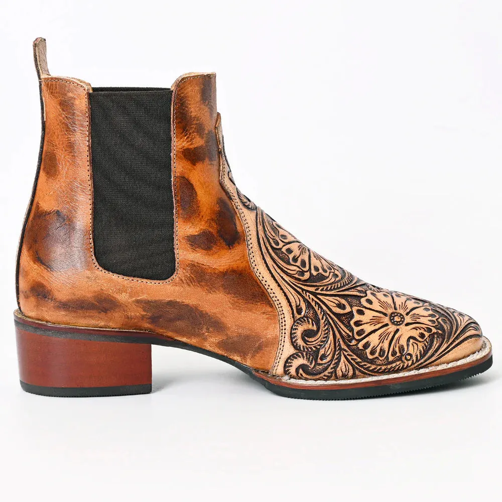 Wayland Hand Tooled Leather Booties