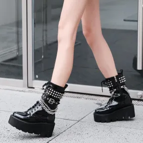 Women's Rivet Platform Boots - Autumn/Winter